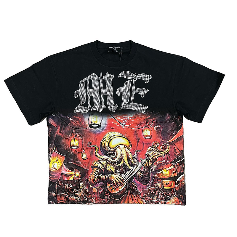 Mixed Emotion "Octopus Rhinestone" Tee (Black)