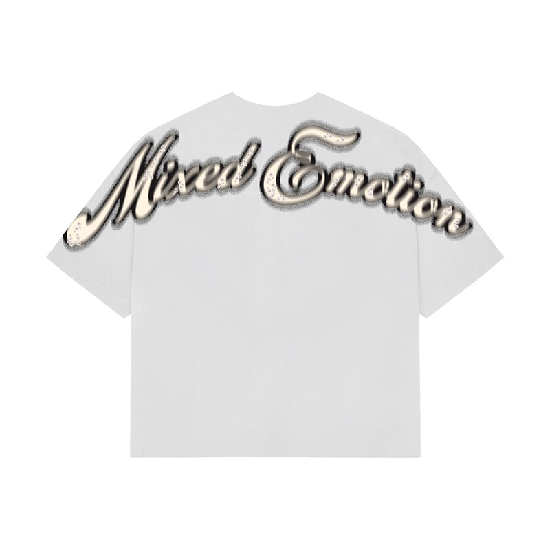 Alternative view of Mixed Emotion "Pearl" Cropped Tee White