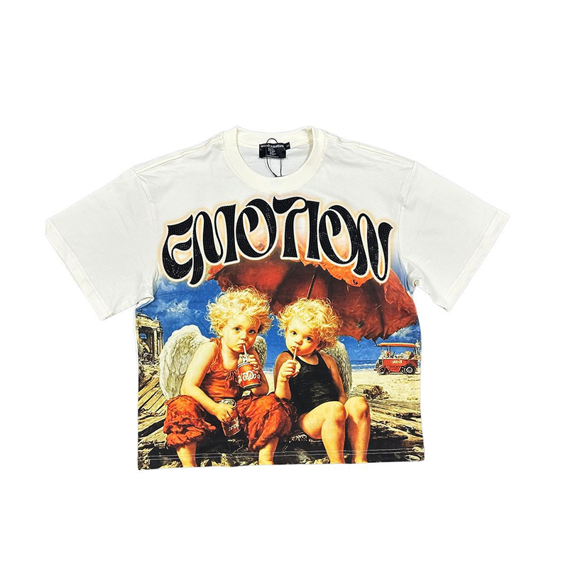 Mixed Emotion "Twin Rhinestone" Tee (Cream)