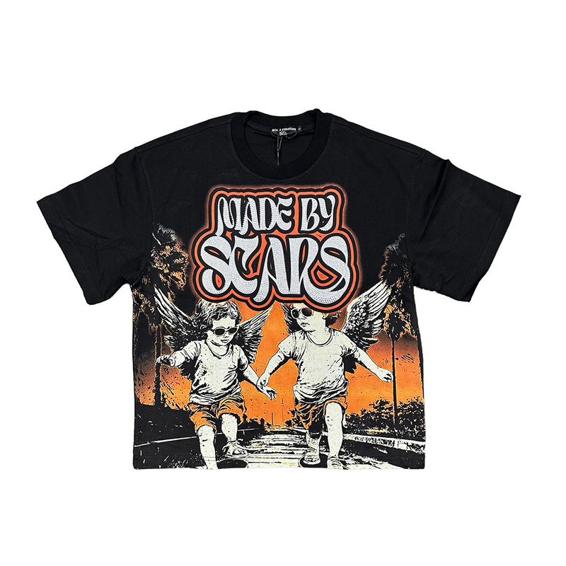 Mixed Emotion "Twin Rhinestone" Tee (Black)