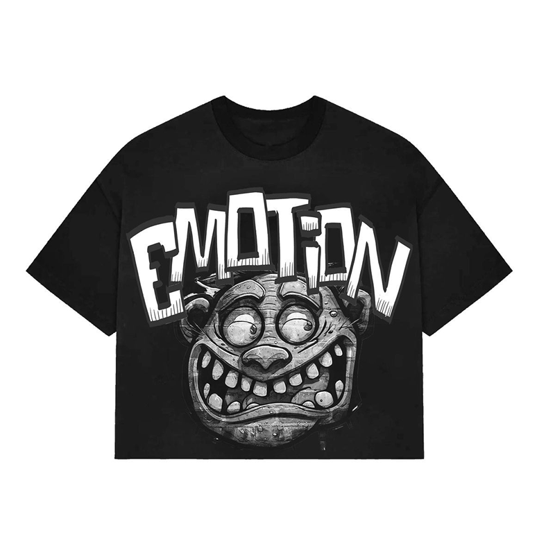 Mixed Emotion Monster Cropped Tee (Black)