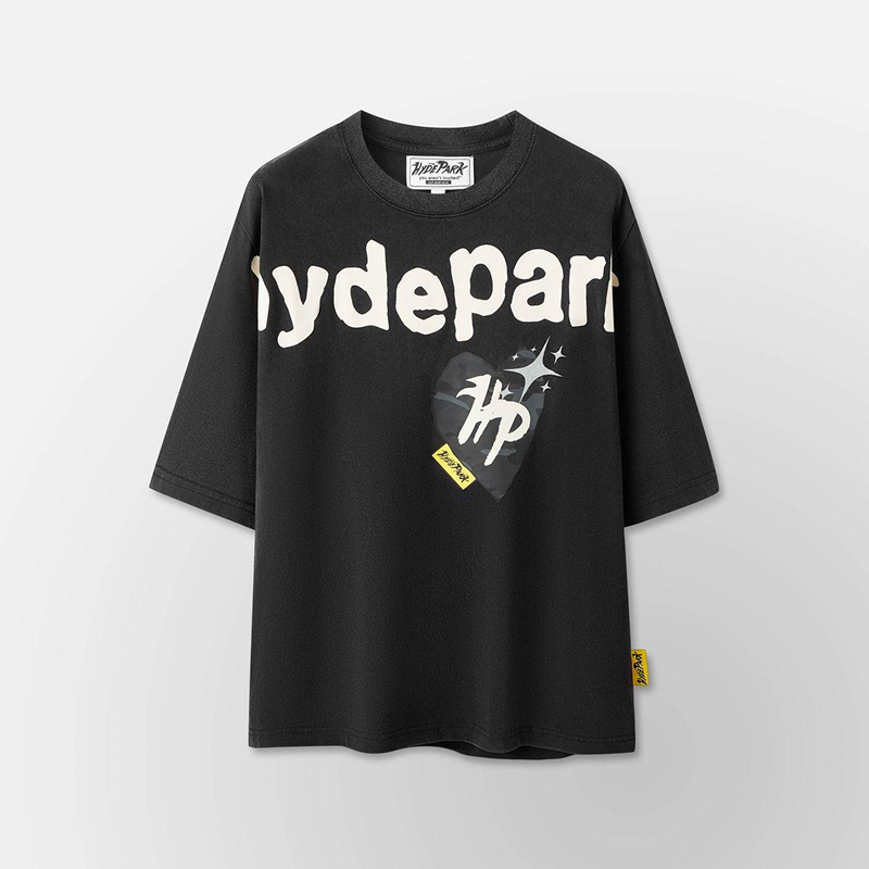 Hyde Park " Power Skull Black Camo Heart" Tee (Black)