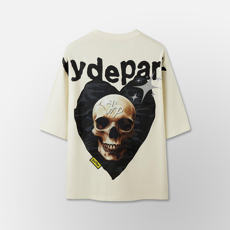 Alternative view of Hyde Park " Power Skull Black Camo Heart" Tee (Cream)