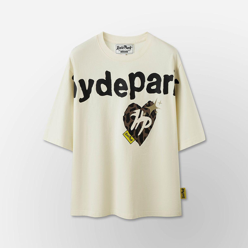 Hyde Park "Power Skull Dark Brown Camo Heart" Tee (Cream)