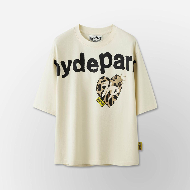 Hyde Park " Power Skull Light Brown Camo Heart" Tee (Cream)