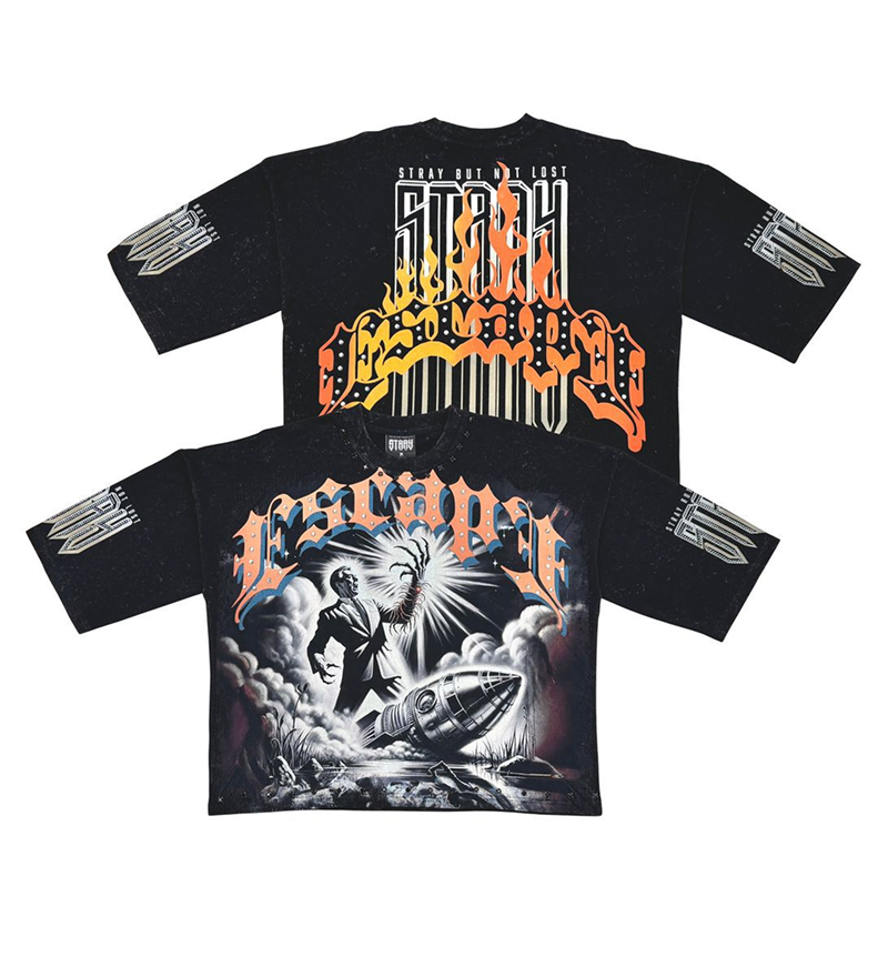 Stray Escape 3/4 sleeve tee (Black)