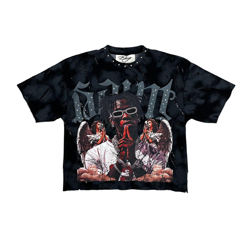 BKYS "SAINT" F-Terry Cropped Tee Black