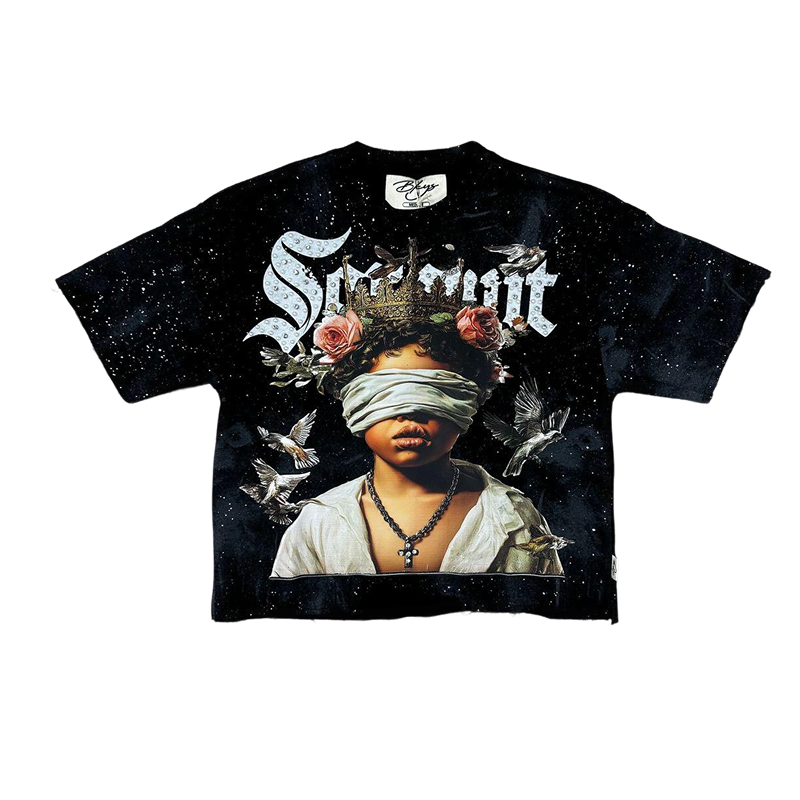 BYKS  Saint" F-Terry Cropped Tee Black