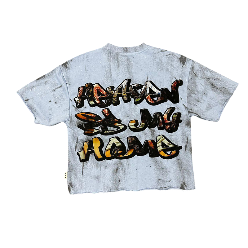 Alternative view of BYKS  Saint" F-Terry Cropped Tee Light Gray