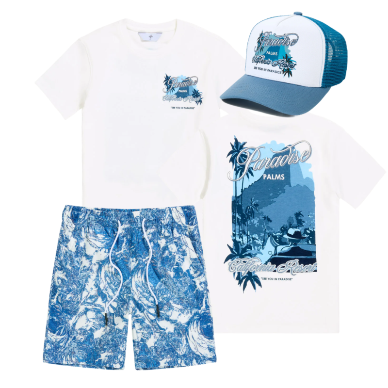 Paradise Palms Full Set Blue Floral
