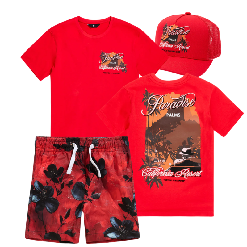 Paradise Palms Full Set Red Floral