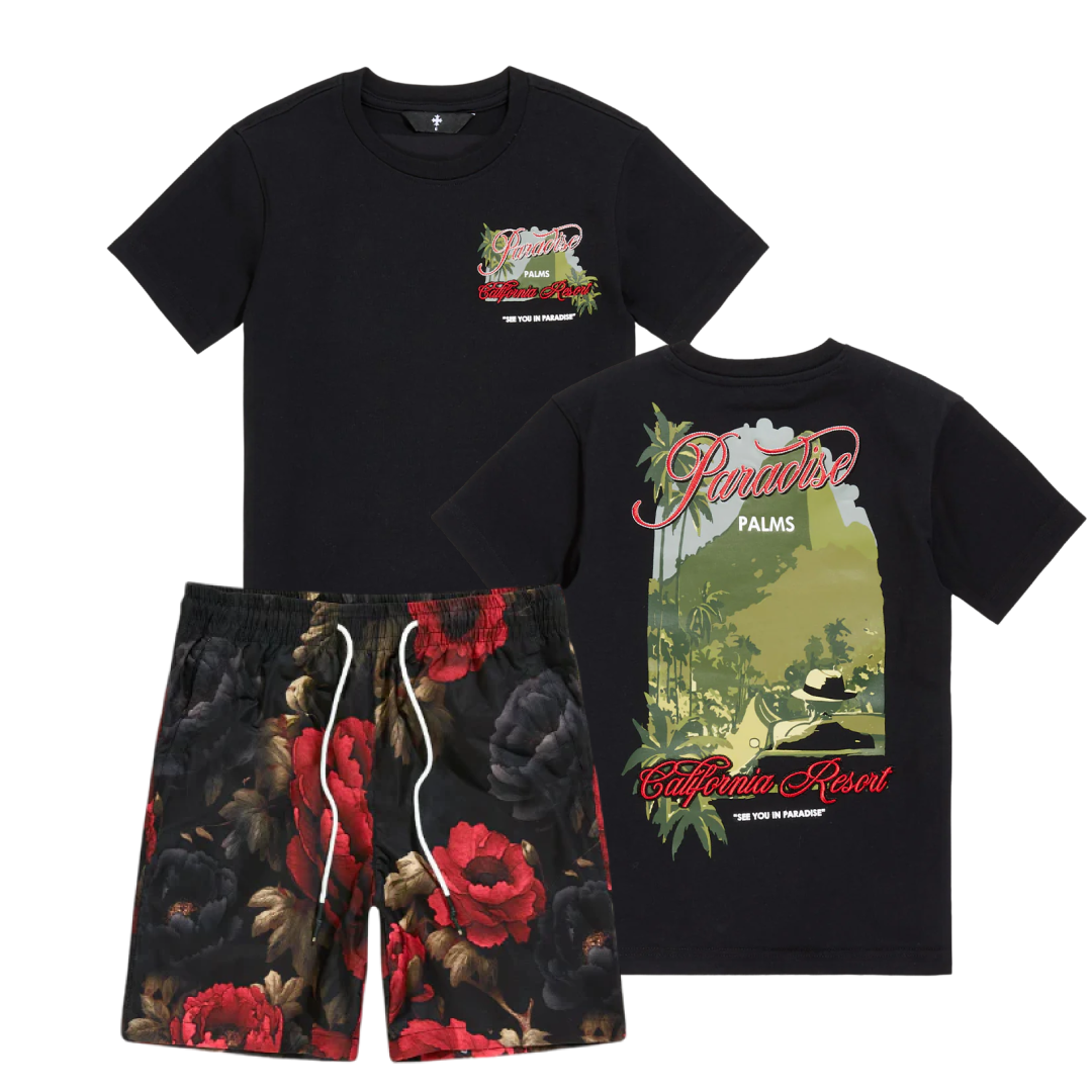 Paradise Palms Full Set Red Floral