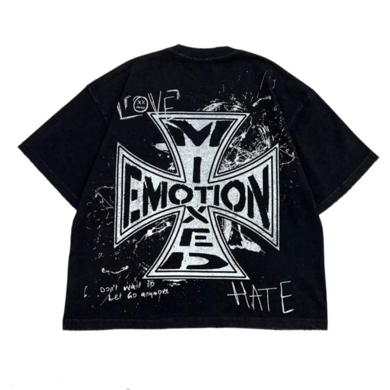 Alternative view of Mix Emotion Black "Chaoe" Tee