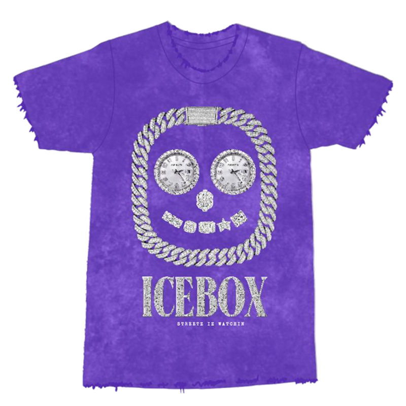Streetz “Icebox” Smile Graphic Tee Washed Purple