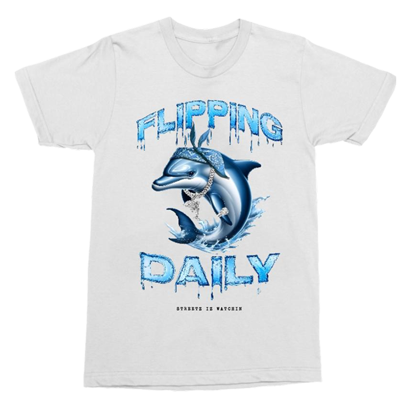 Streetz “Flipping Daily” Dolphin Tee White