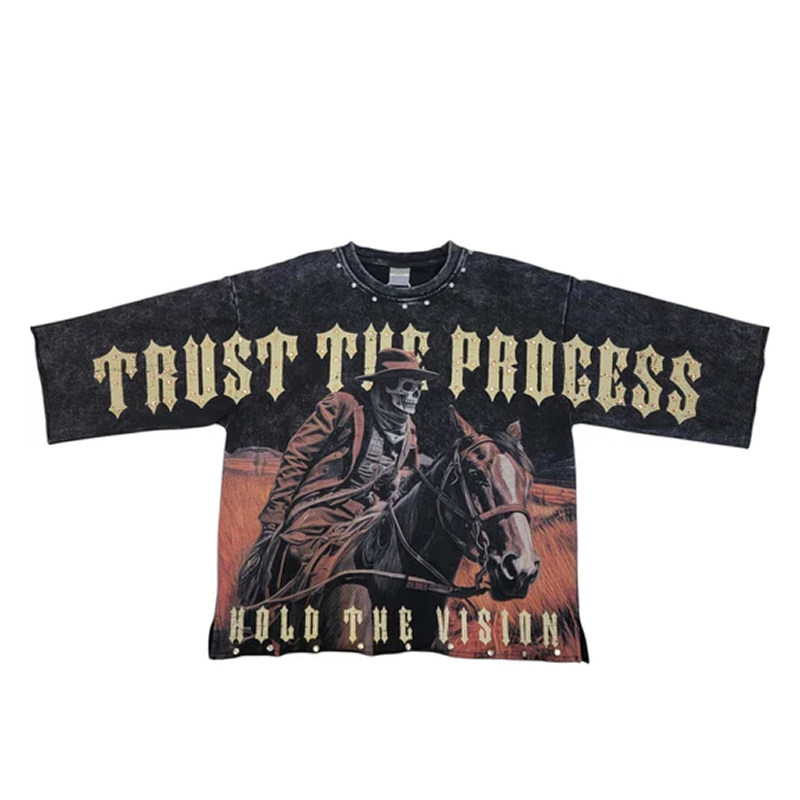 Alternative view of TAKER 'Trust the Process' Cropped T-Shirt (Black)