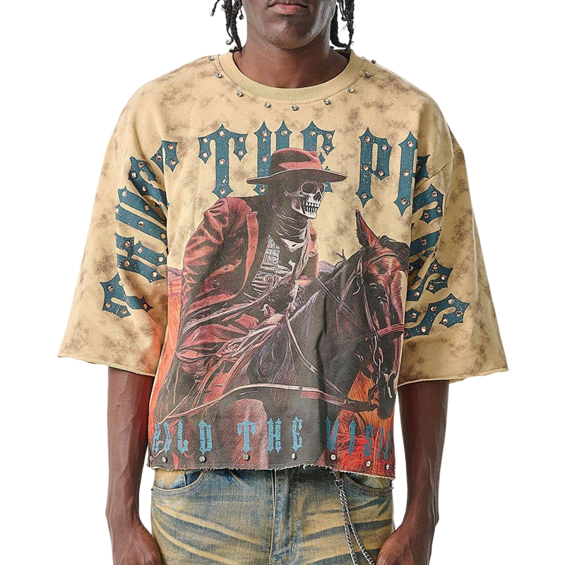 TAKER 'Trust the Process' Cropped T-Shirt Tan