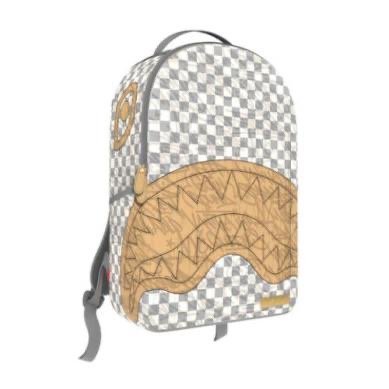 EMBOSSED CREAM CHECK BACKPACK