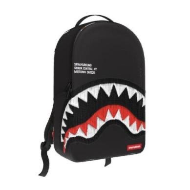 SHARK CENTRAL BLACK EMBROIDERED SHARK BACKPACK