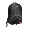 SHARK CENTRAL BLACK NYLON GRAY EMBOSSED BACKPACK