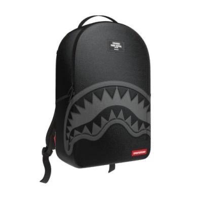 SHARK CENTRAL BLACK NYLON GRAY EMBOSSED BACKPACK