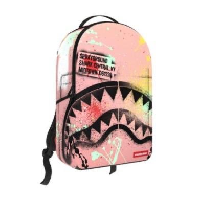 SHARK CENTRAL PINK LAB COAT STREET ART BACKPACK