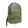 SHARK CENTRAL EMBOSSED GREEN NYLON BACKPACK
