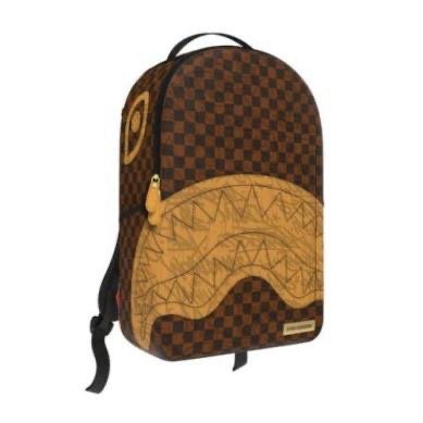 EMBOSSED CHECK BROWN BACKPACK