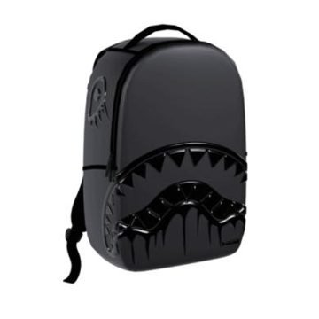 BLACK EMBOSSED CHECKERED SHARK BACKPACK