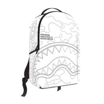 SHARK CENTRAL CAMO CUT SHARK WHITE BACKPACK